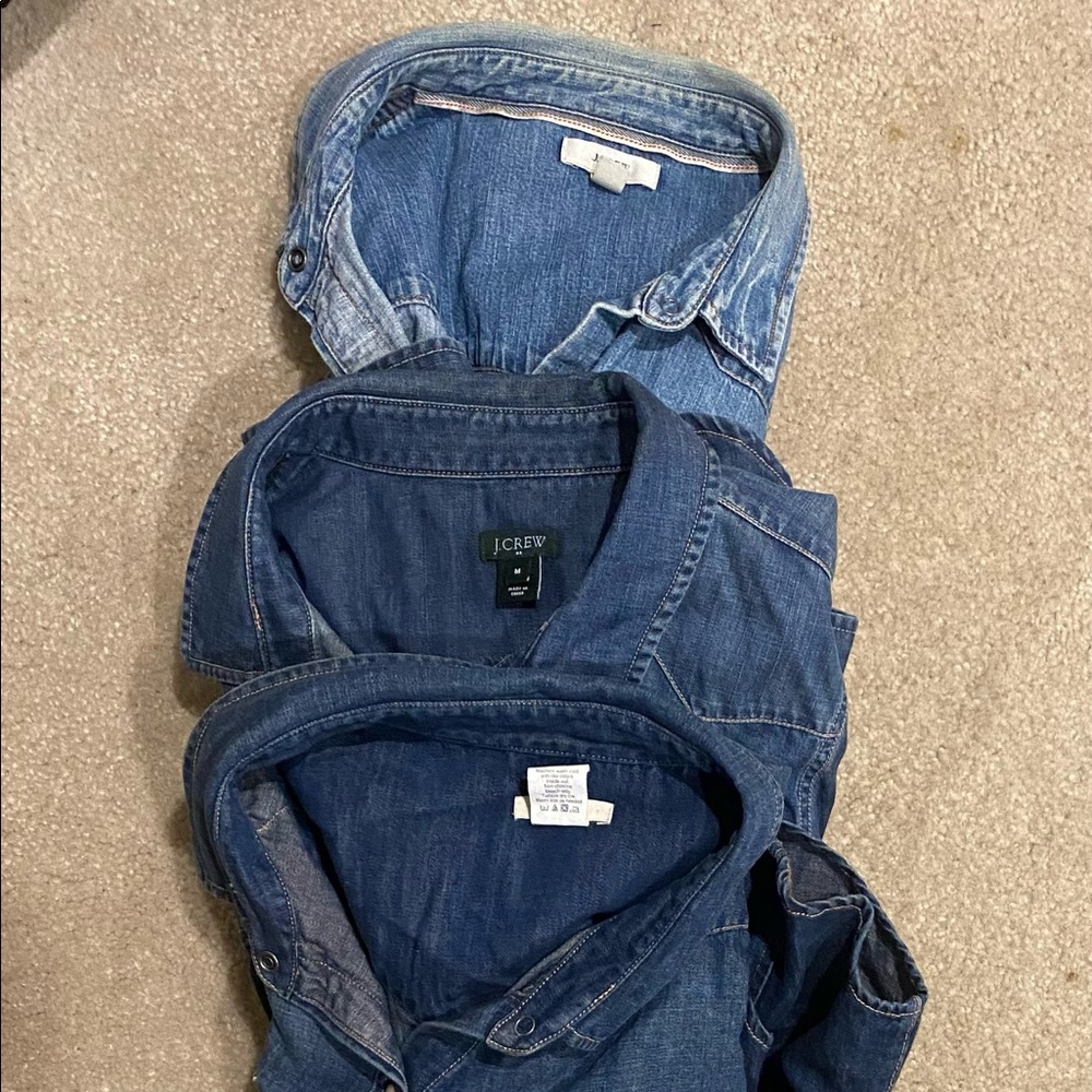 Three Jcrew Denim Shirts
